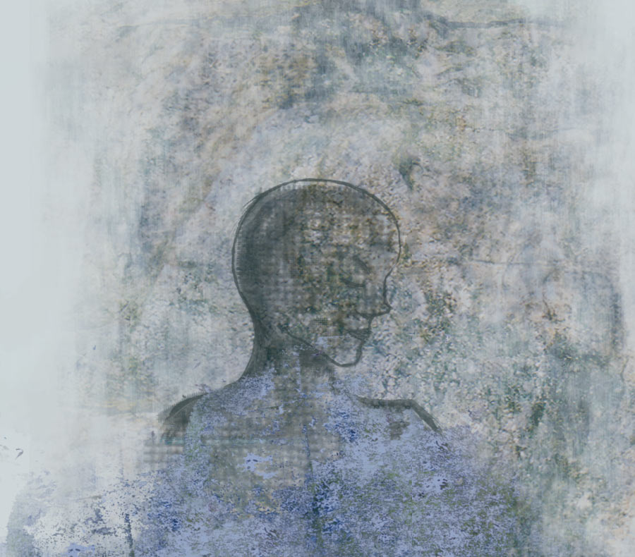 profile of a head in contemplative mood